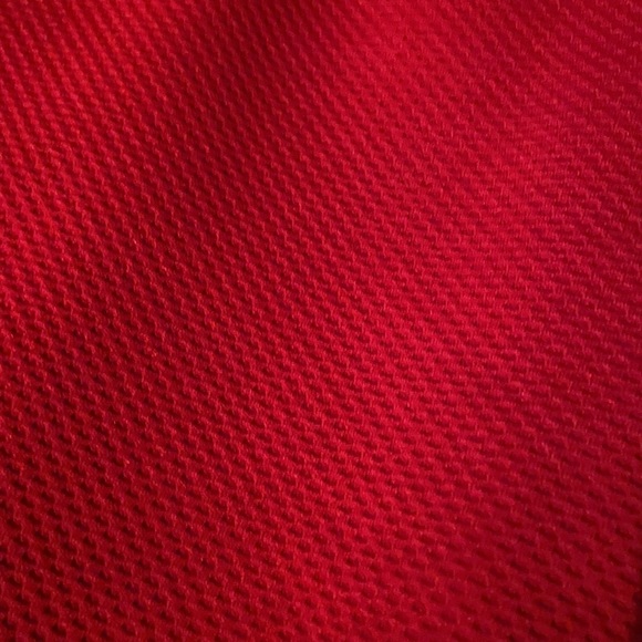 Red patterned midi skirt, asymmetrical hem, size 8 - Picture 3 of 5